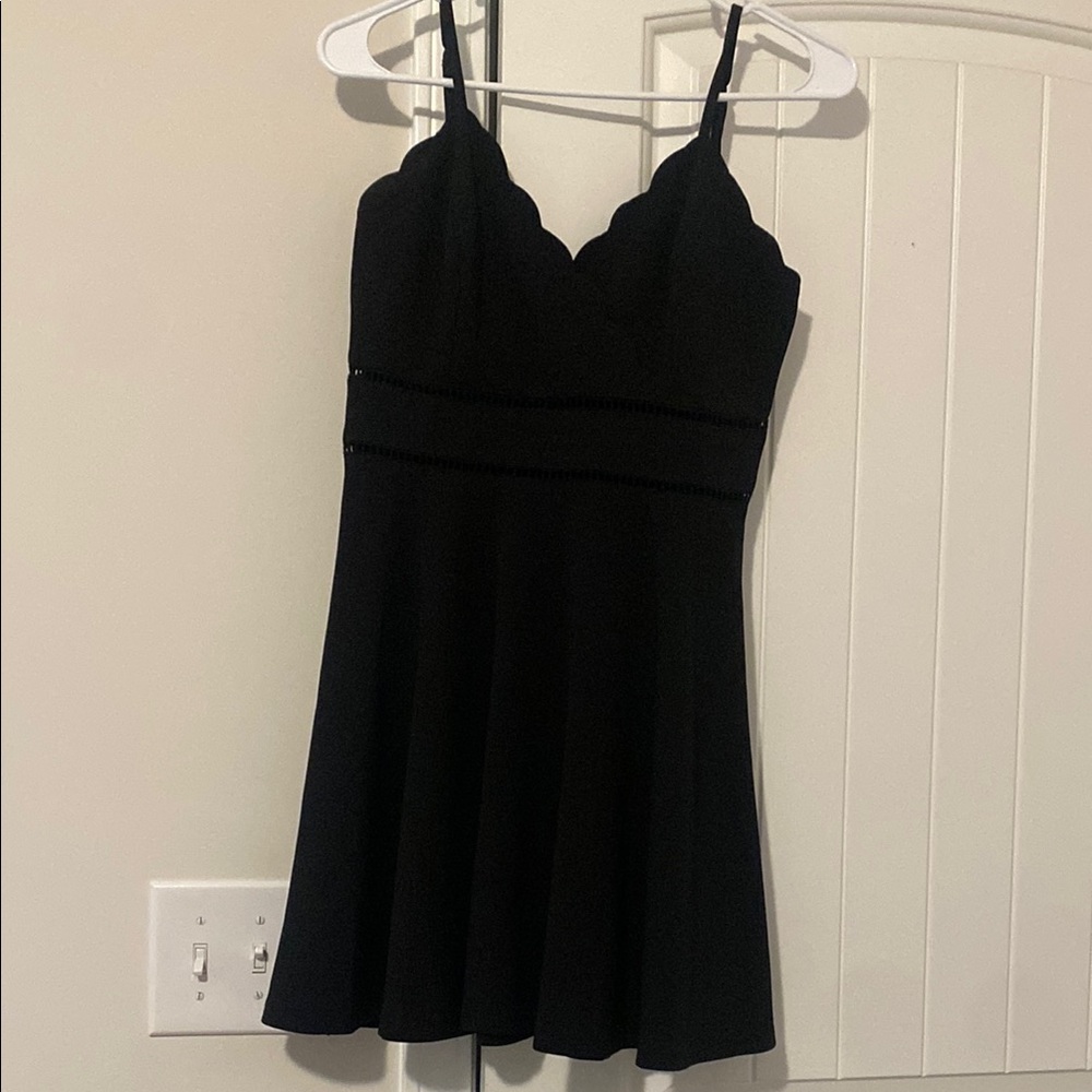 Altar'd State Black A-line Mini Dress with Spaghetti Straps for Cocktail